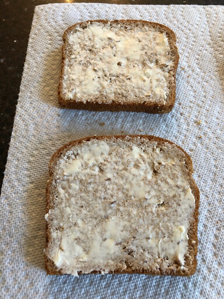 Buttered bread
