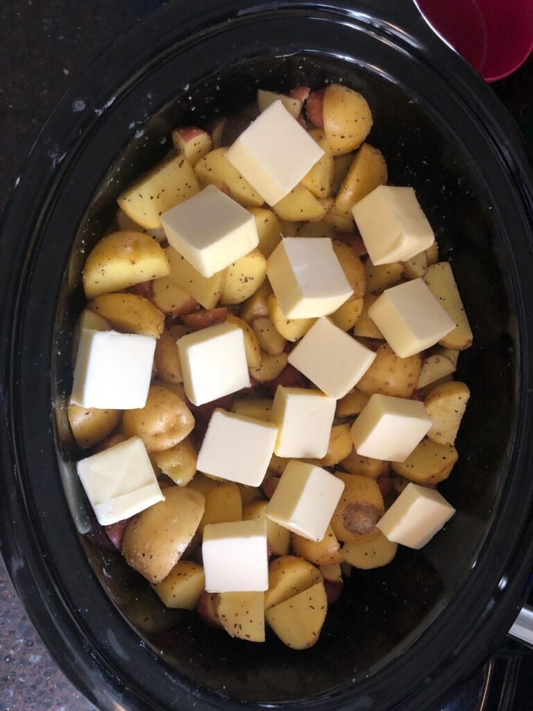Potatoes with seasoning and butter