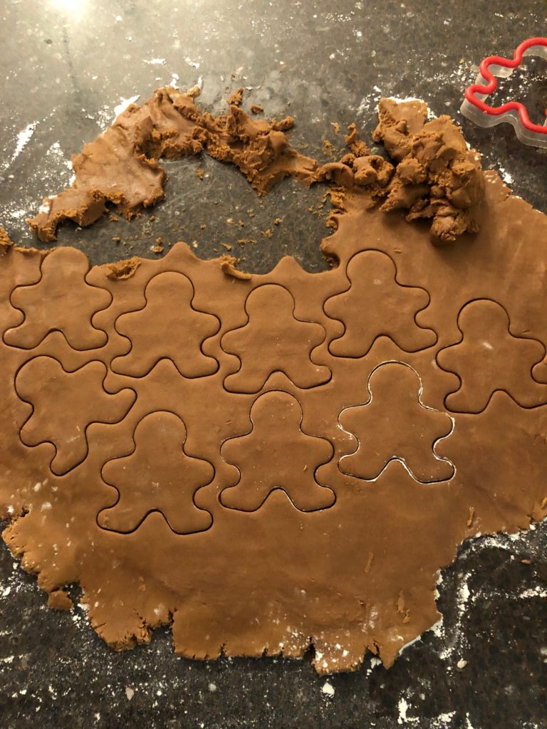 Cutting out the Gingerbread Men